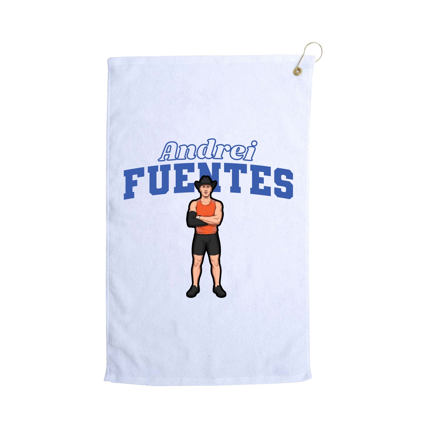 Golf Towel — Name Arch in White