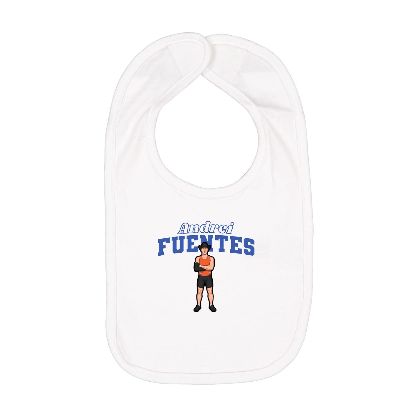 Infant Bib — Name Arch in White
