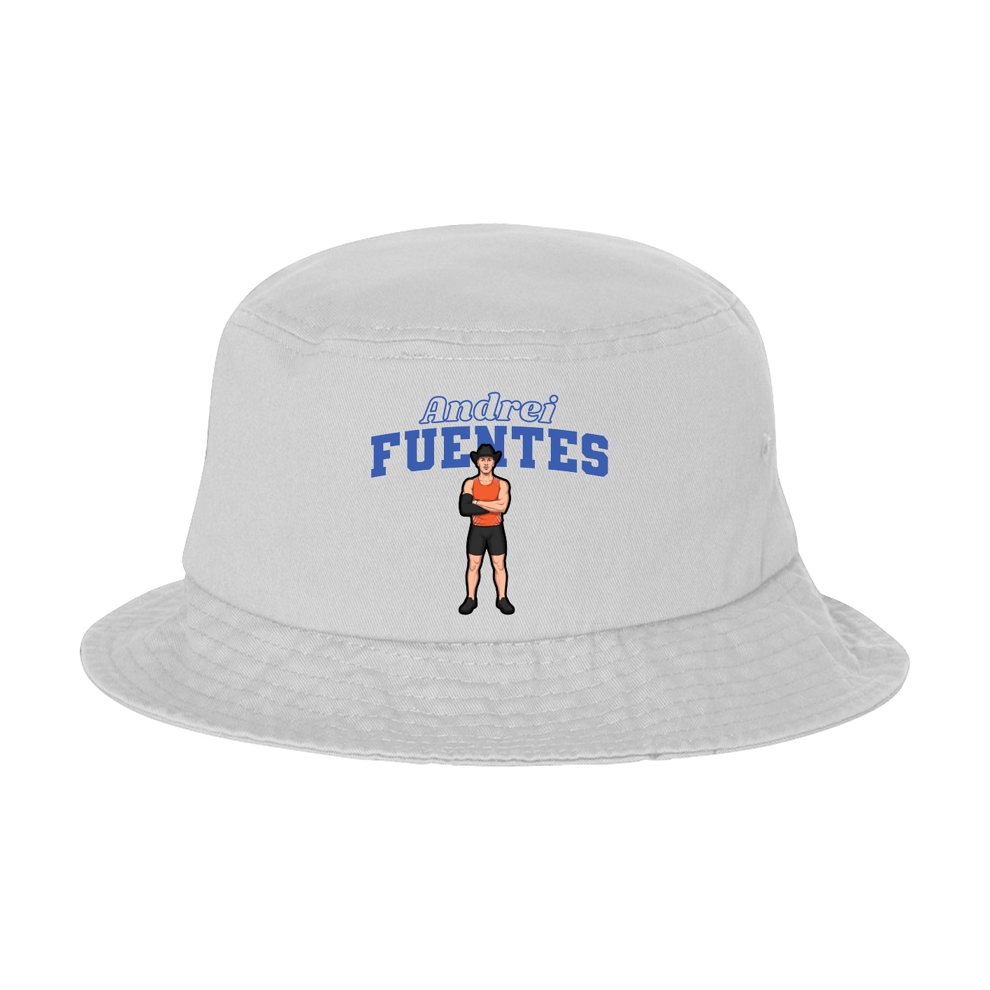 Bucket Cap — Name Arch in White