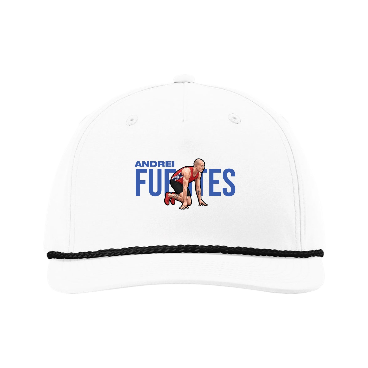 Five-Panel Classic Rope Cap — Player Name in White