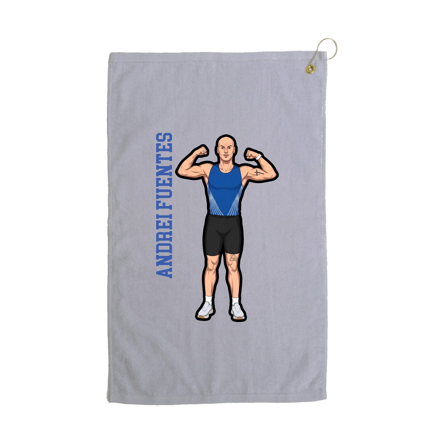Golf Towel — Name Vertical in Grey