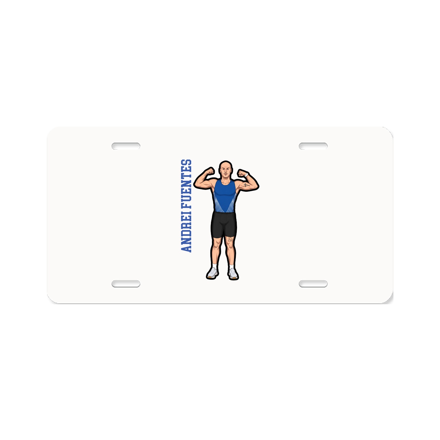 License Plate — Name Vertical in Classic