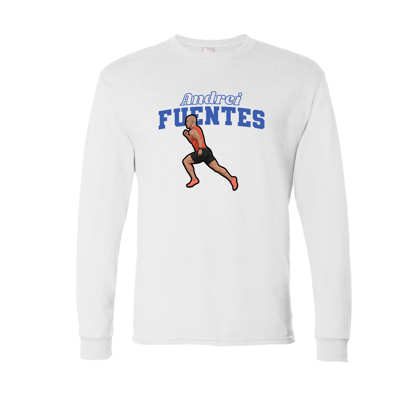 Long Sleeve Tee — Name Arch in White