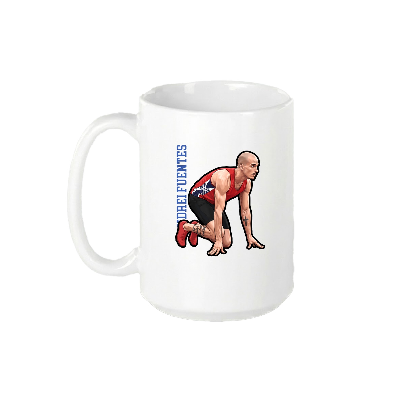 15oz Coffee Mug — Name Vertical in White