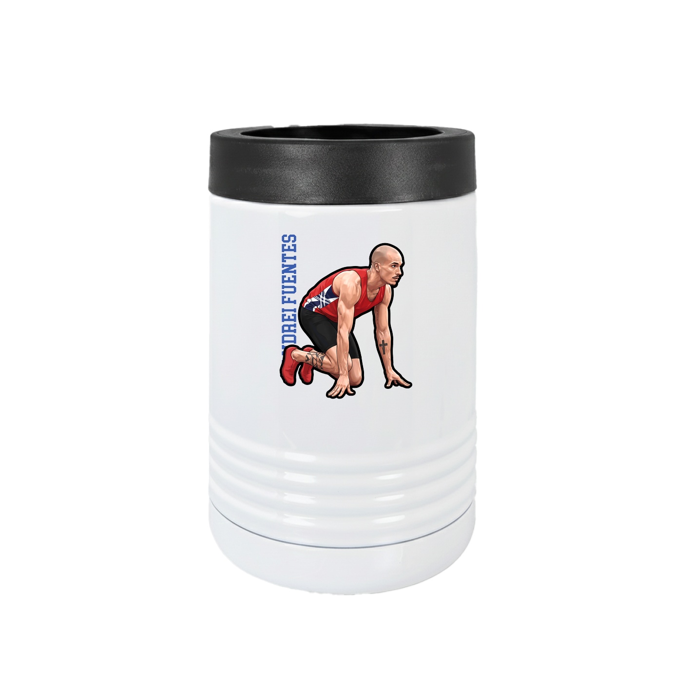 Beverage Holder — Name Vertical in White