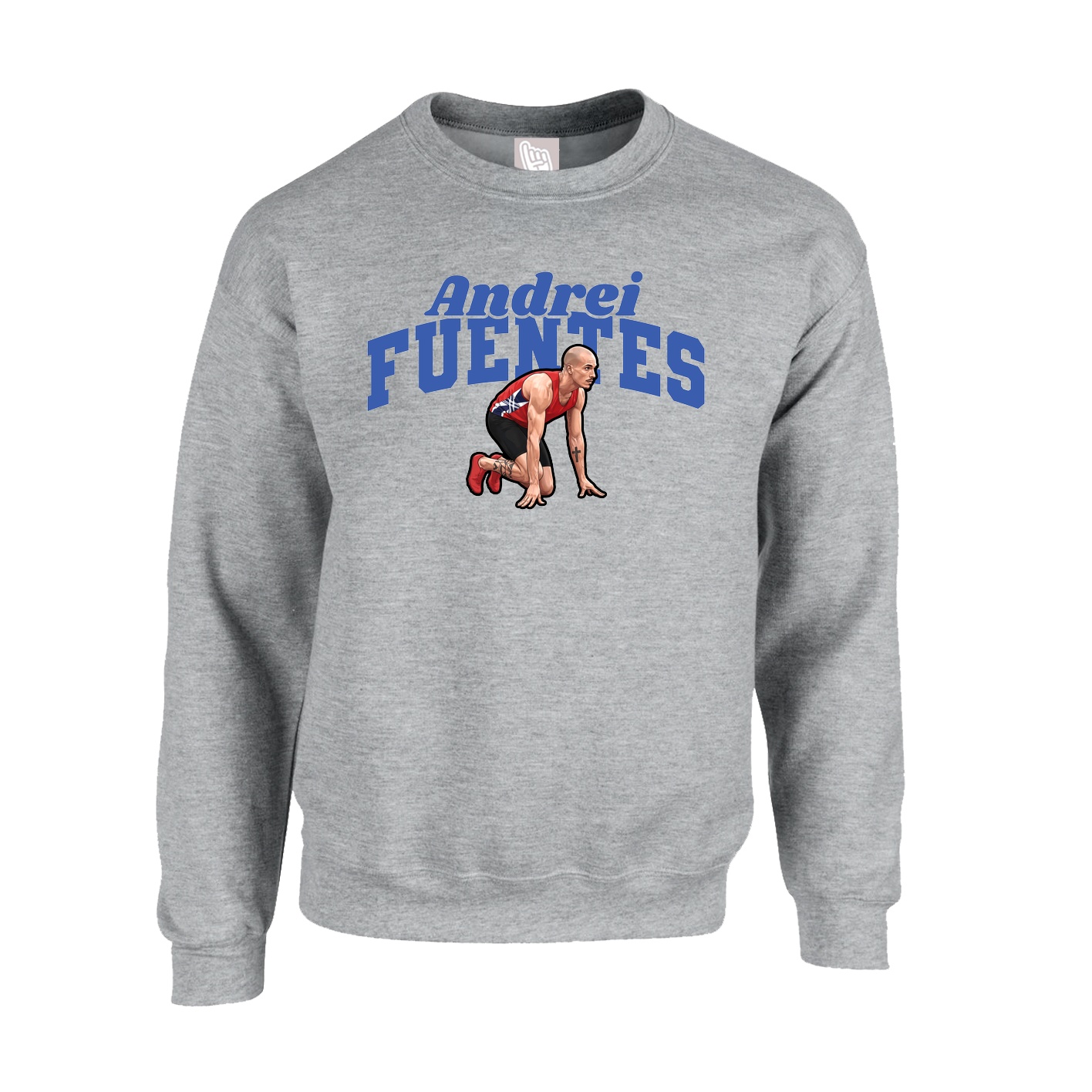 Fleece Crew — Signature Arch in Grey