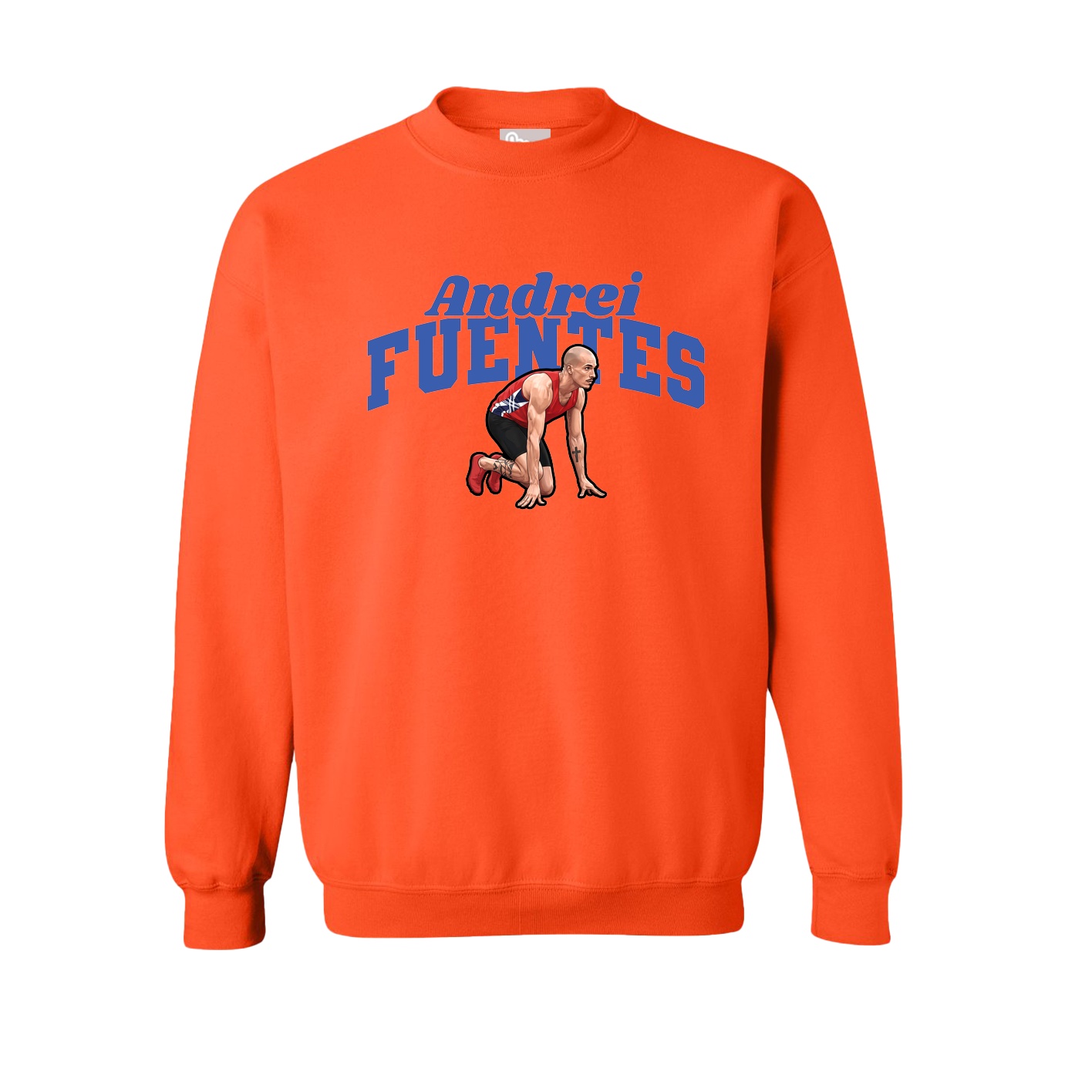 Fleece Crew — Signature Arch in Orange