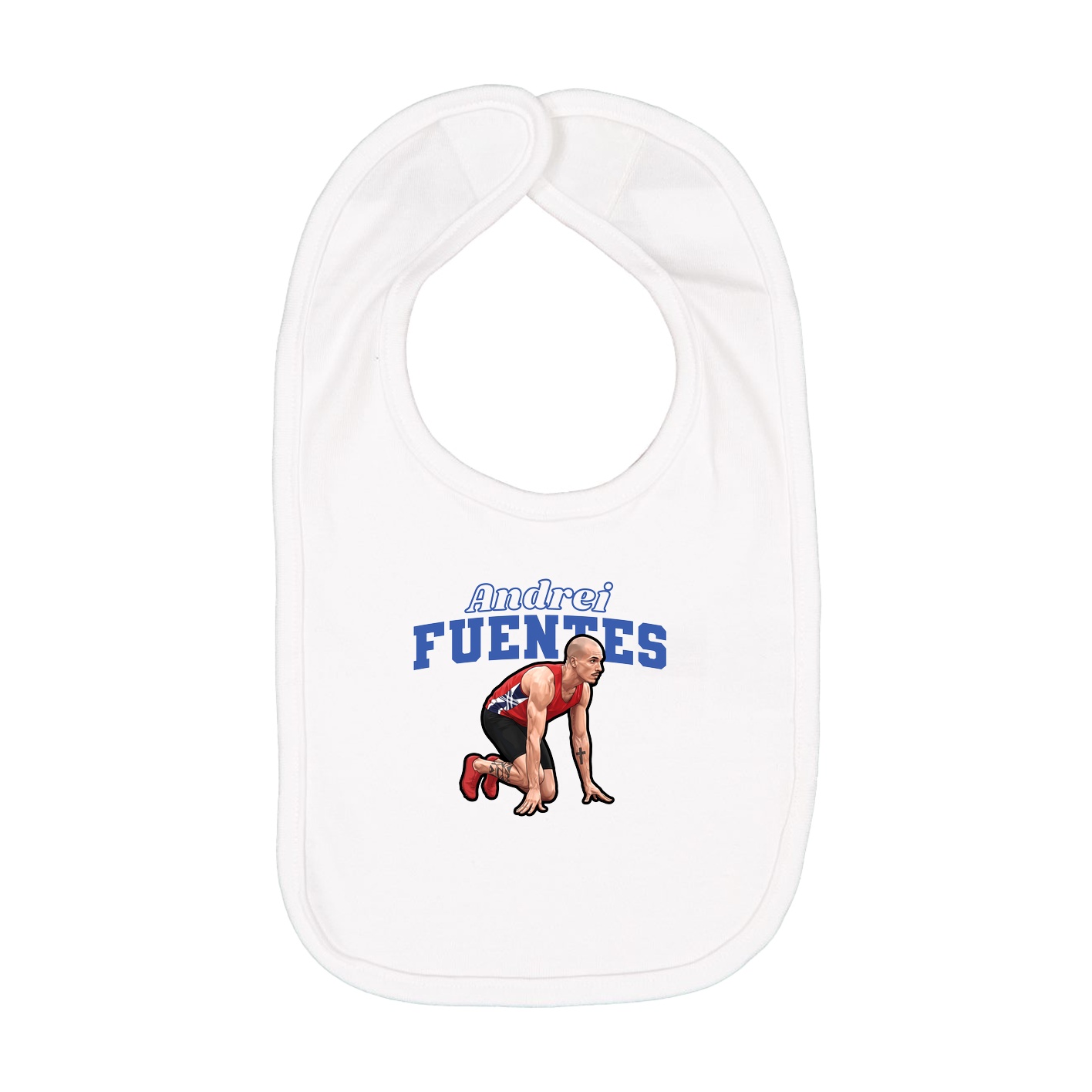 Infant Bib — Name Arch in White