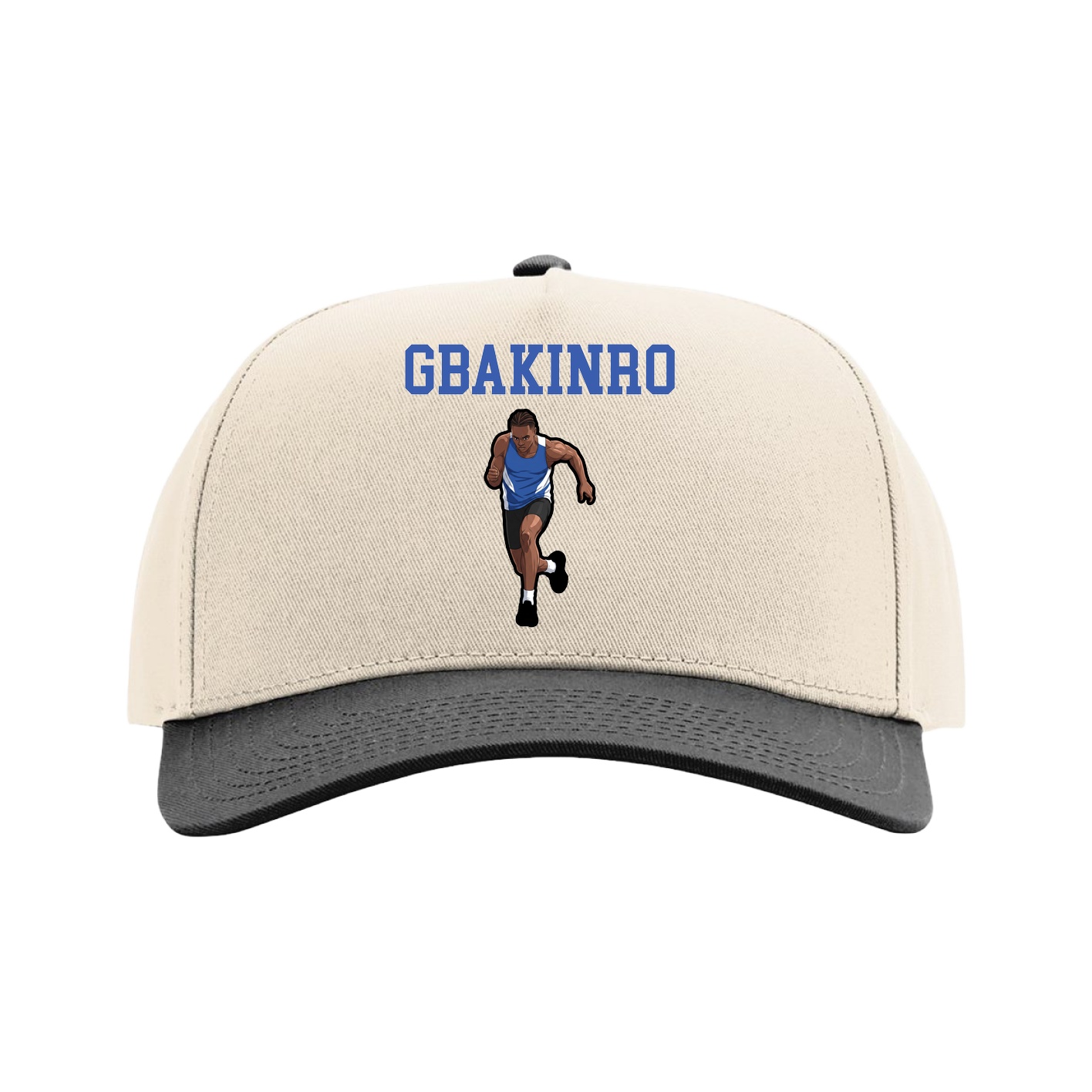 Full Fabric Five-Panel Champ Cap — Shirsey in Cream/Black