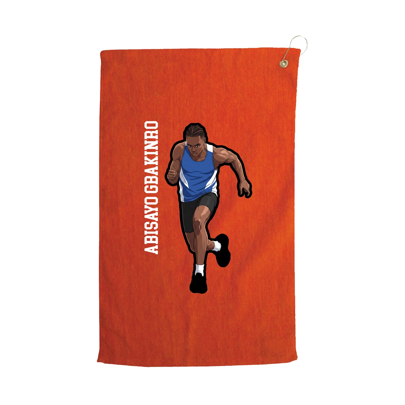 Golf Towel — Name Vertical in Orange