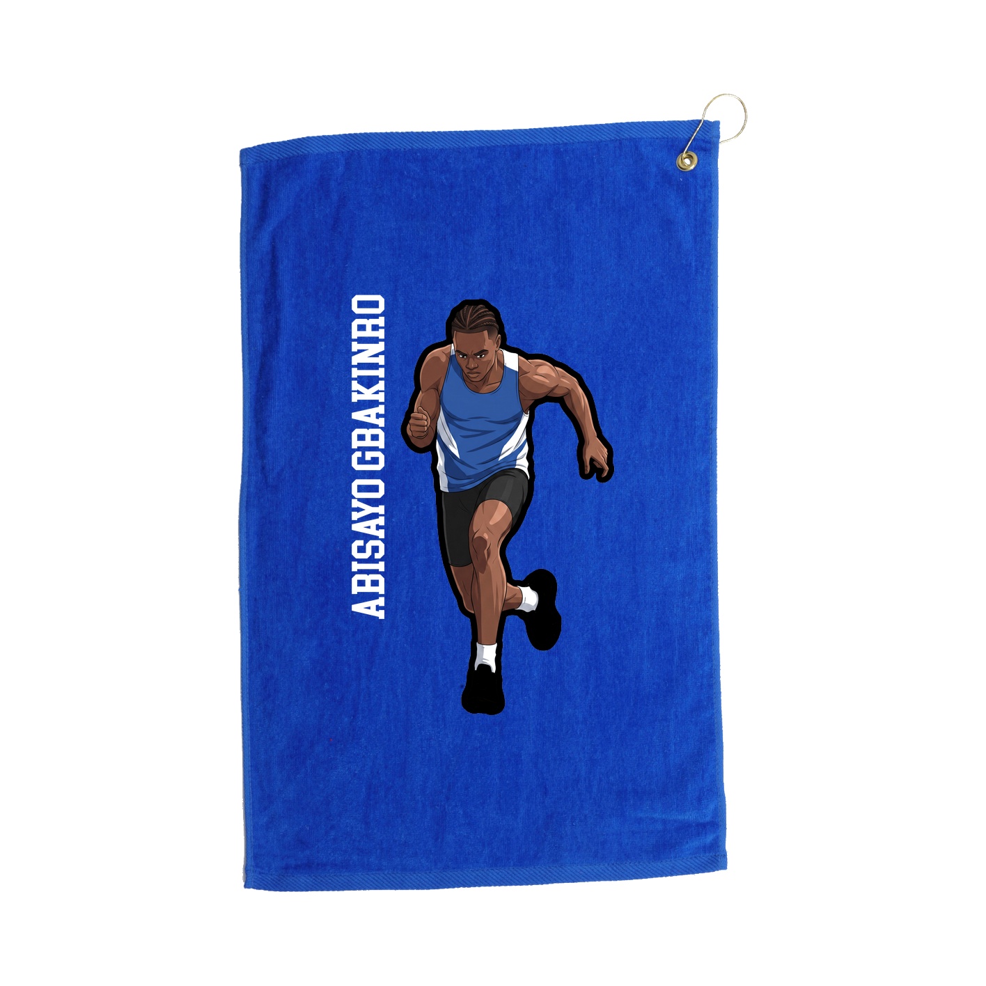 Golf Towel — Name Vertical in Royal