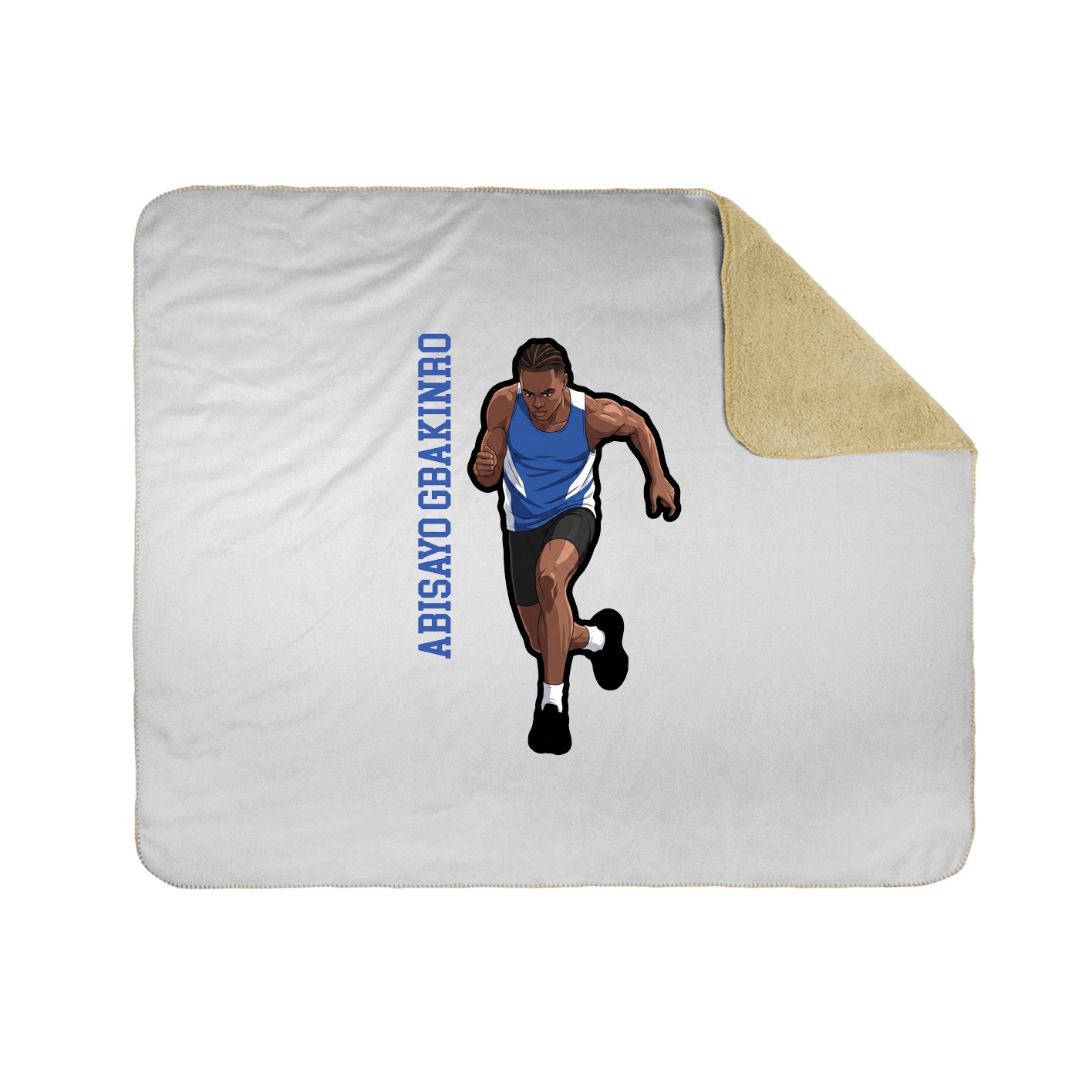 Throw Blanket — Name Vertical in White