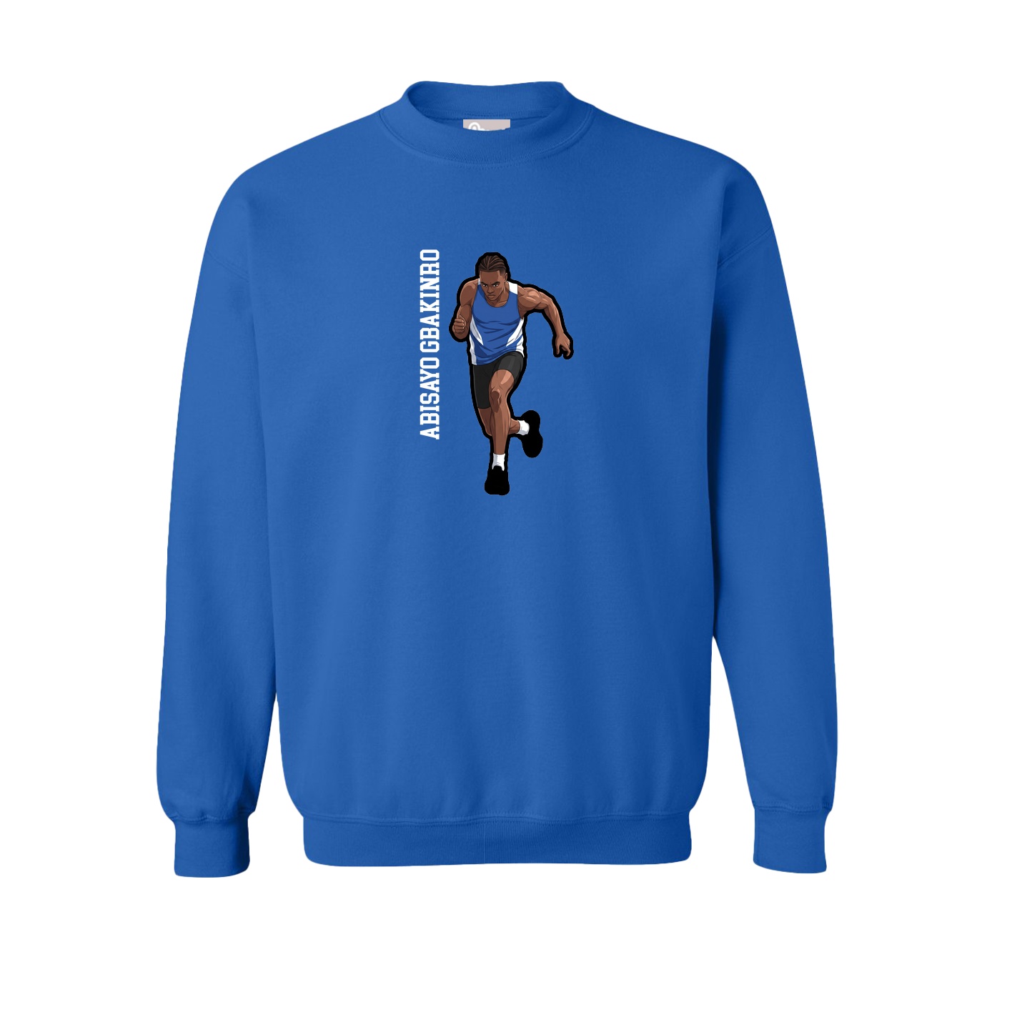 Fleece Crew — Name Vertical in Royal