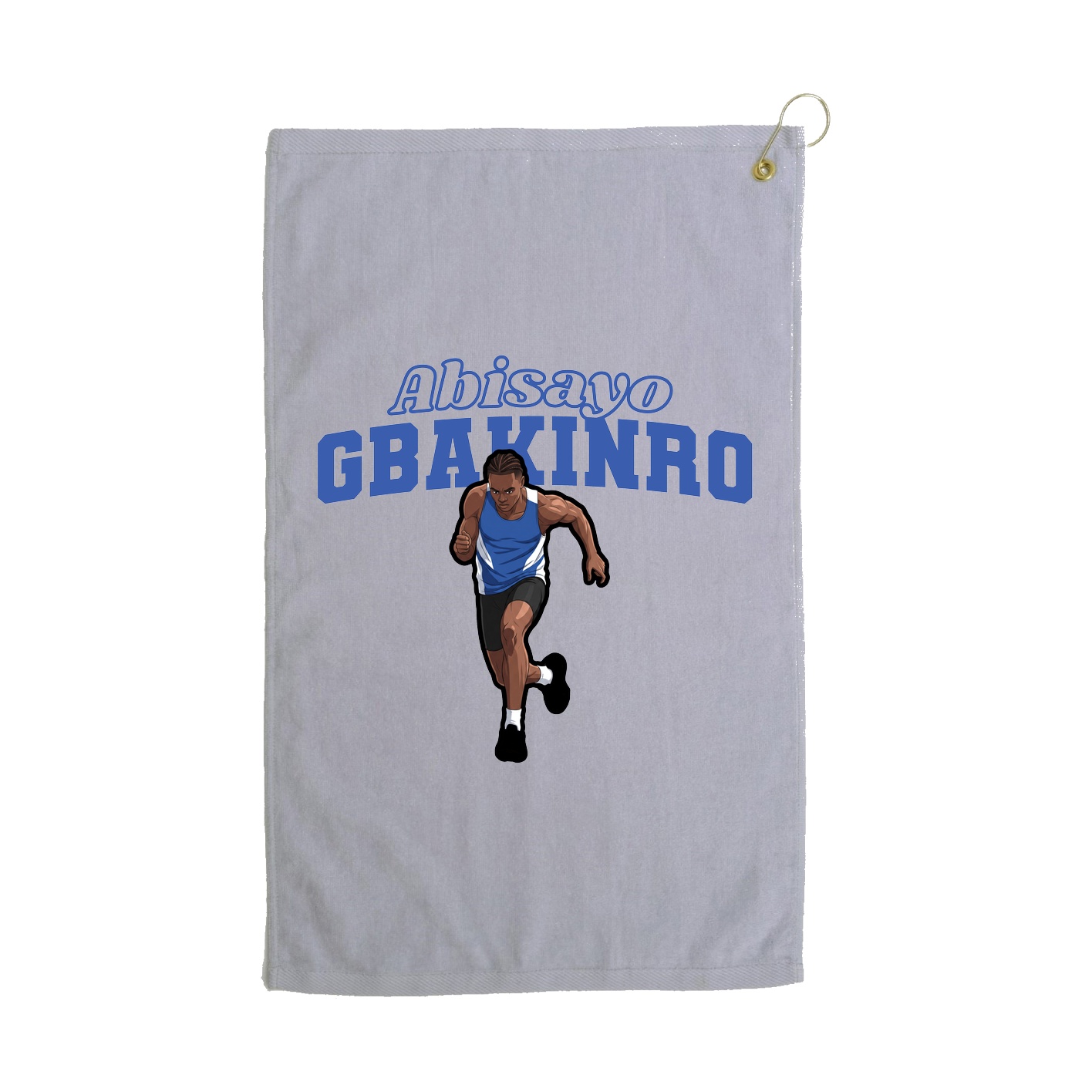 Golf Towel — Name Arch in Grey