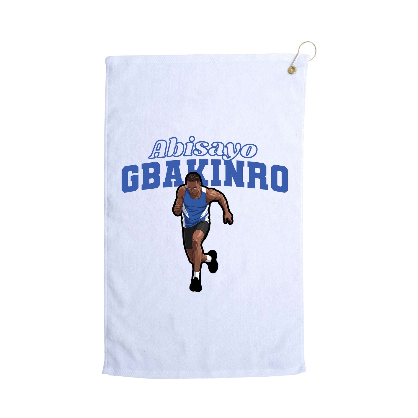 Golf Towel — Name Arch in White