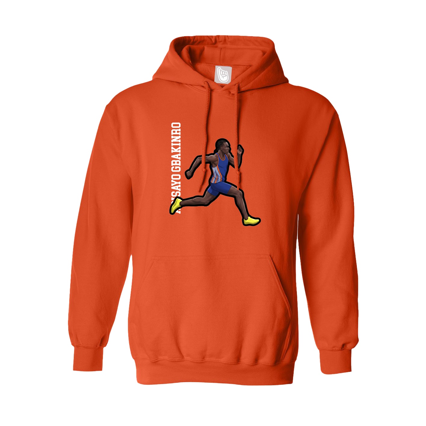 Hoodie — Name Vertical in Orange