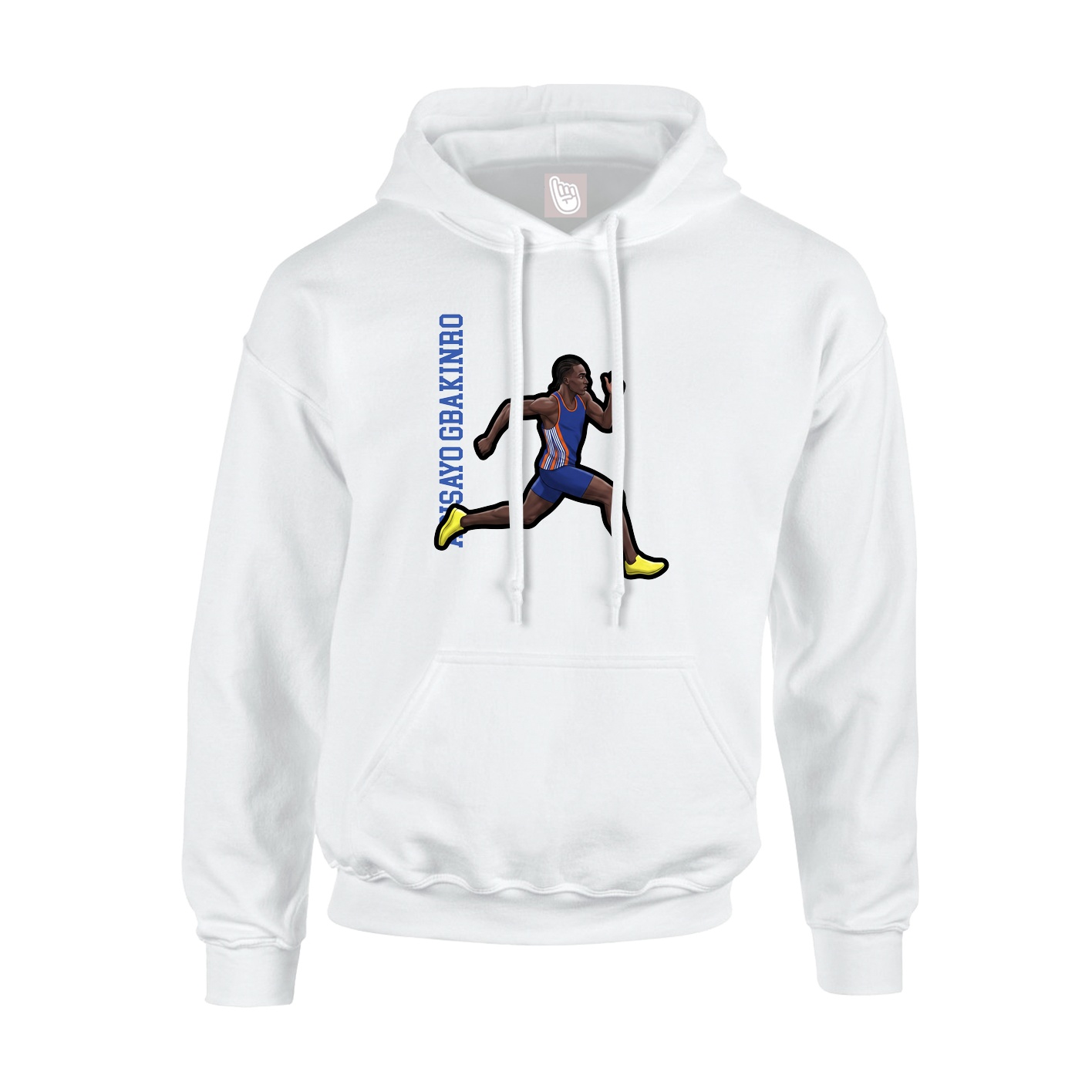 Youth Hoodie — Name Vertical in White