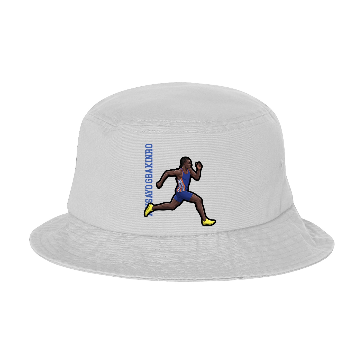 Bucket Cap — Name Vertical in White