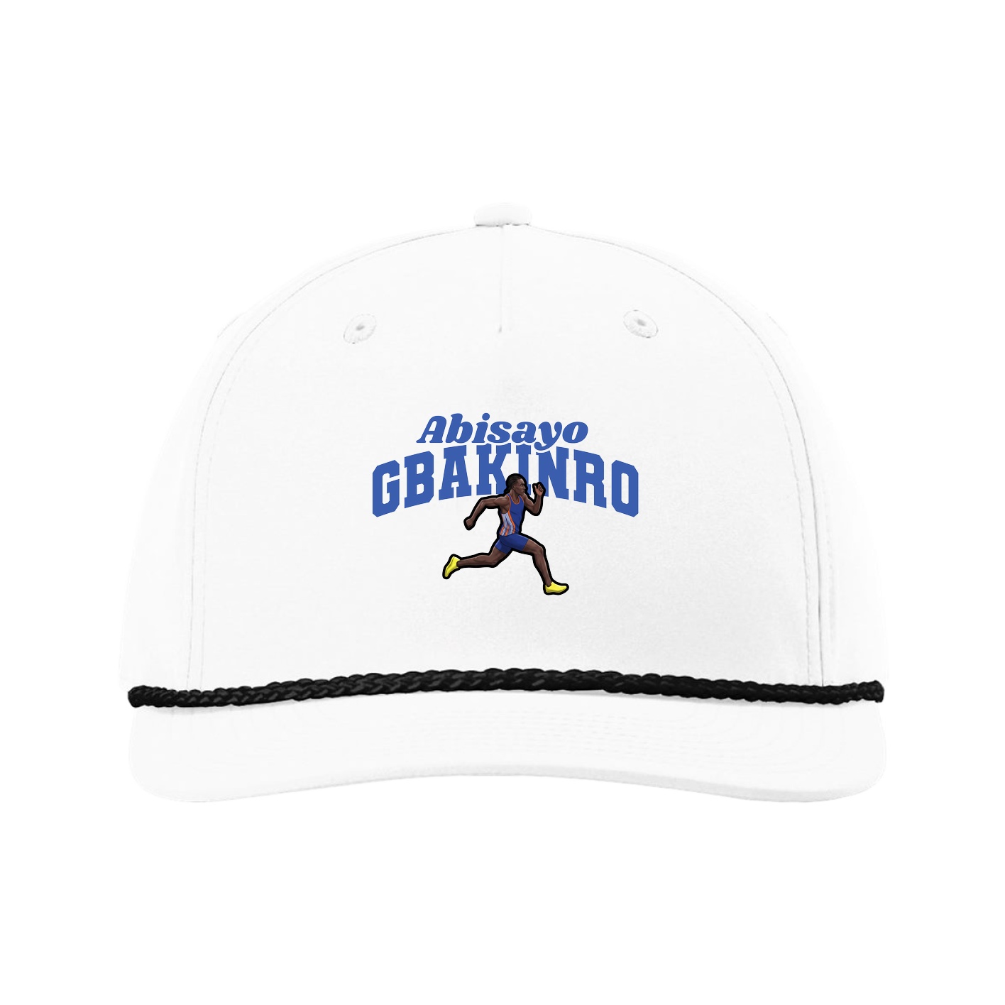 Five-Panel Classic Rope Cap — Signature Arch in White