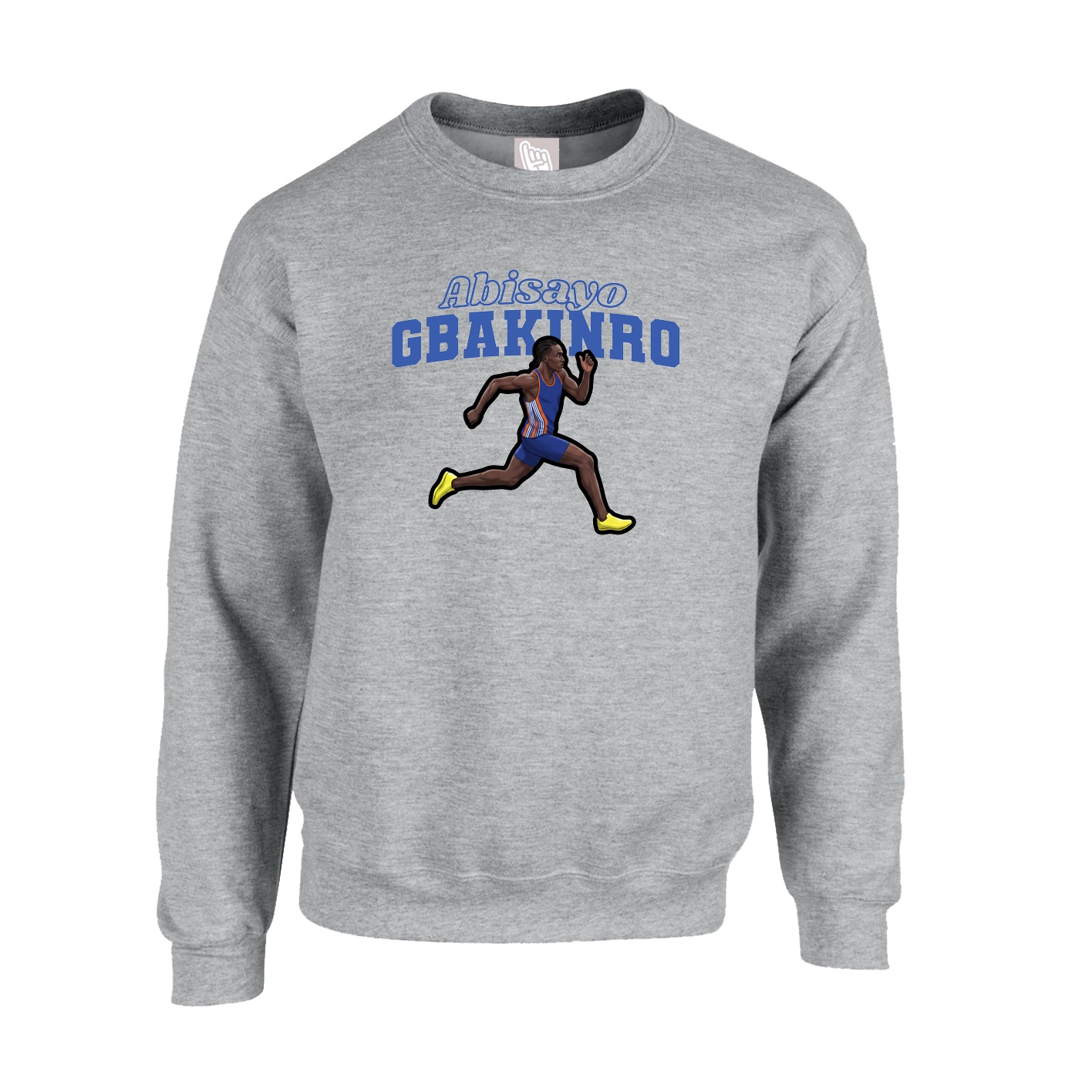Fleece Crew — Name Arch in Grey