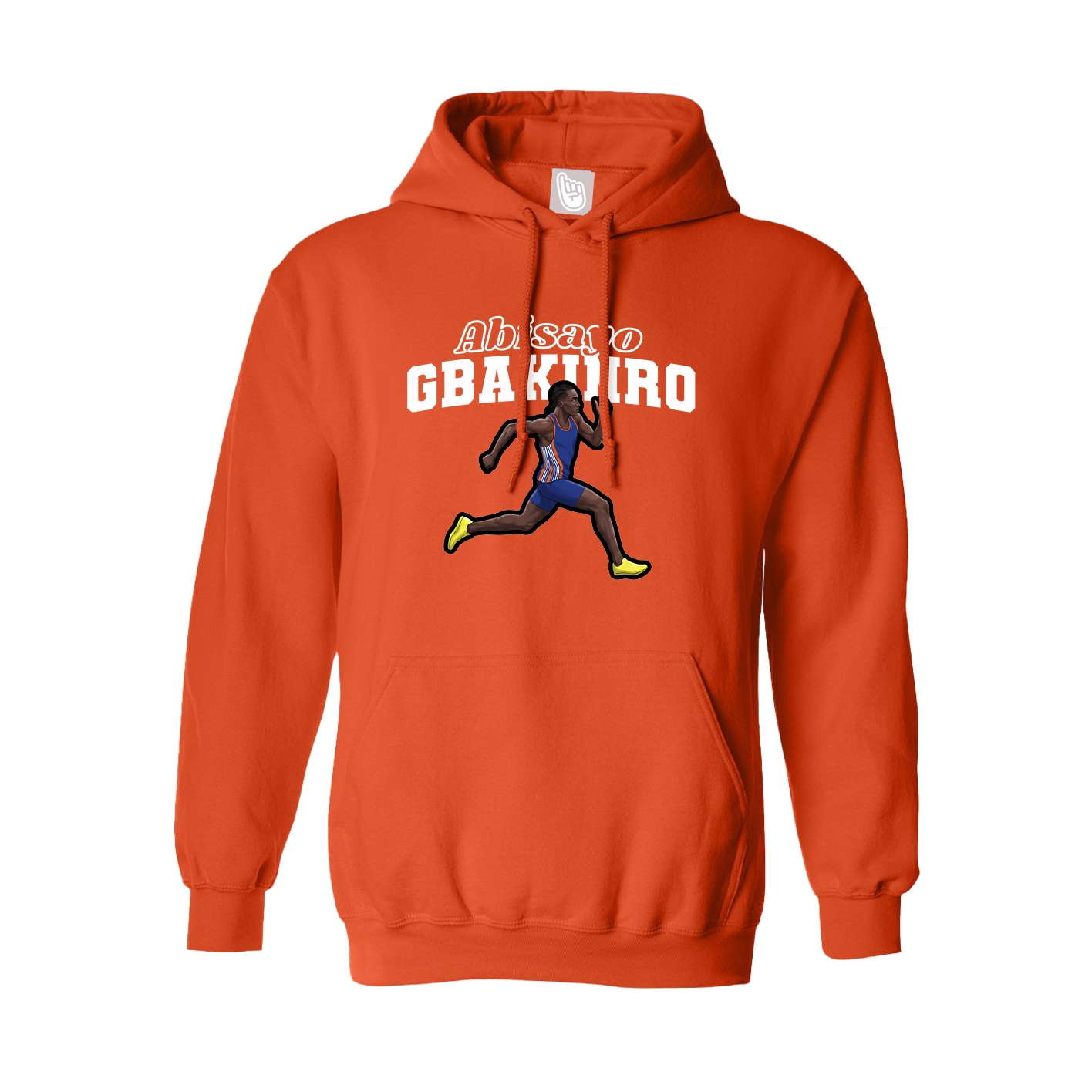 Youth Hoodie — Name Arch in Orange