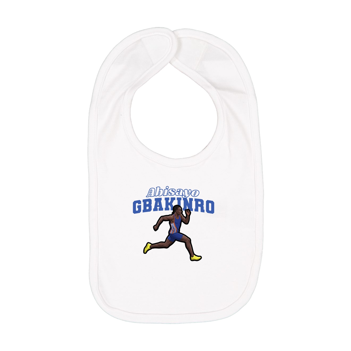 Infant Bib — Name Arch in White
