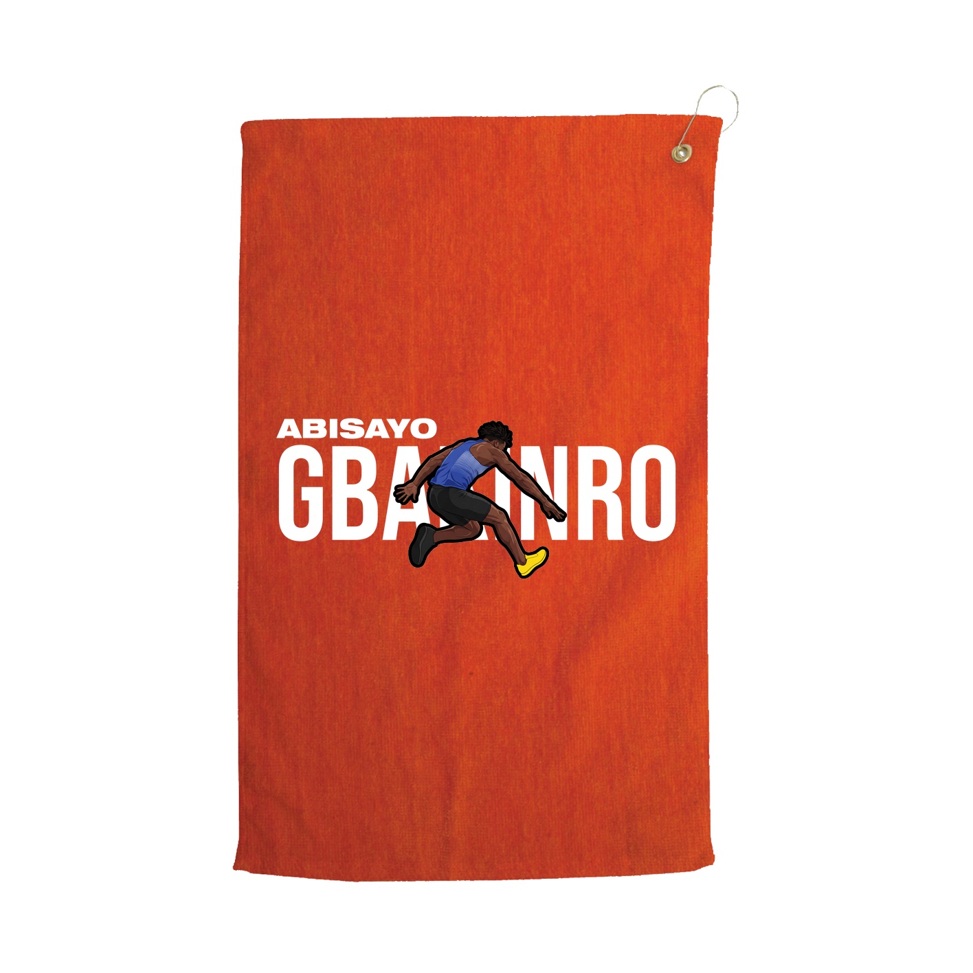 Golf Towel — Player Name in Orange