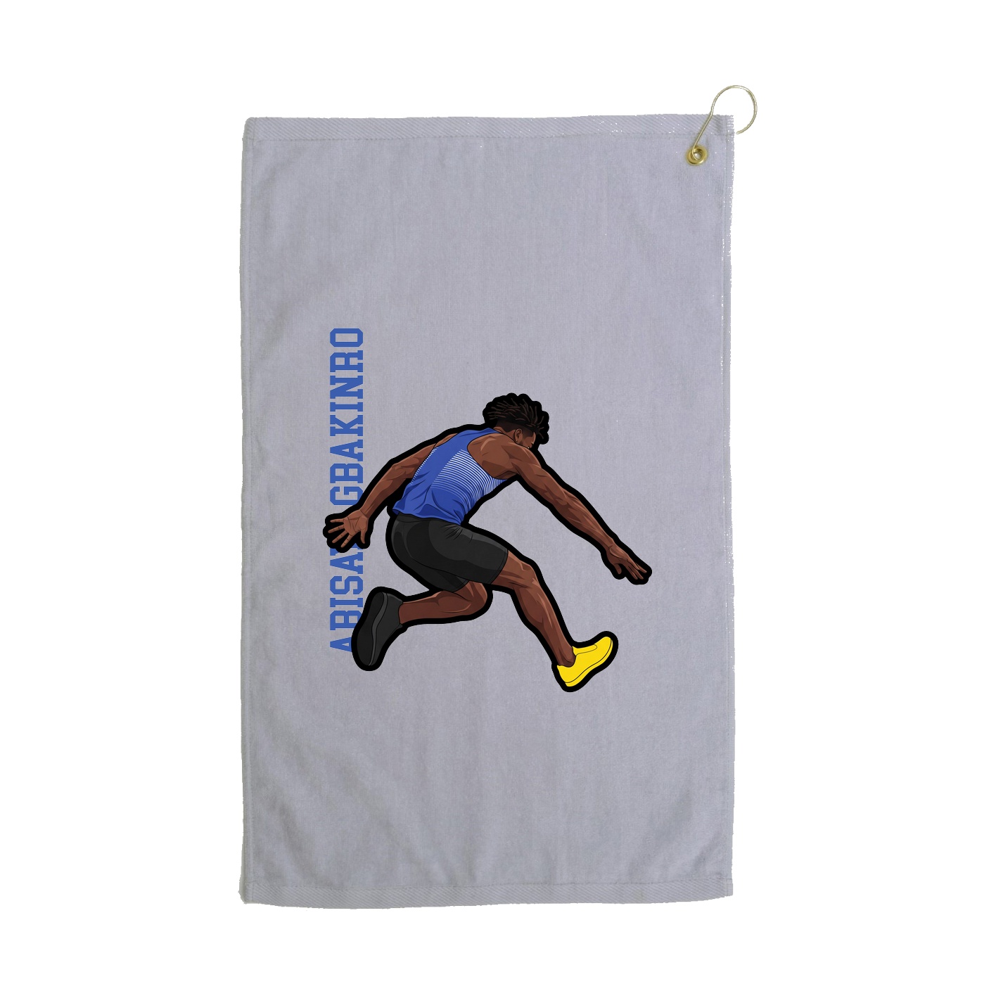 Golf Towel — Name Vertical in Grey