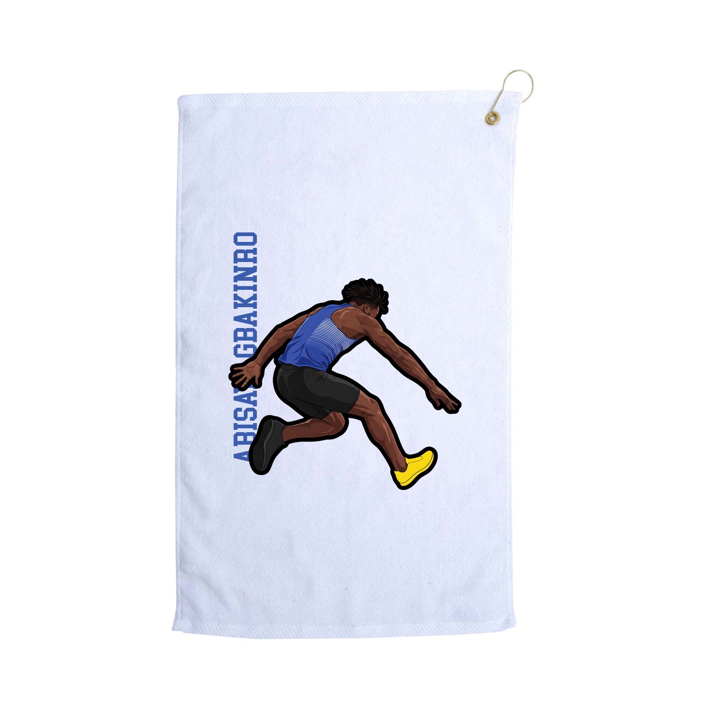 Golf Towel — Name Vertical in White