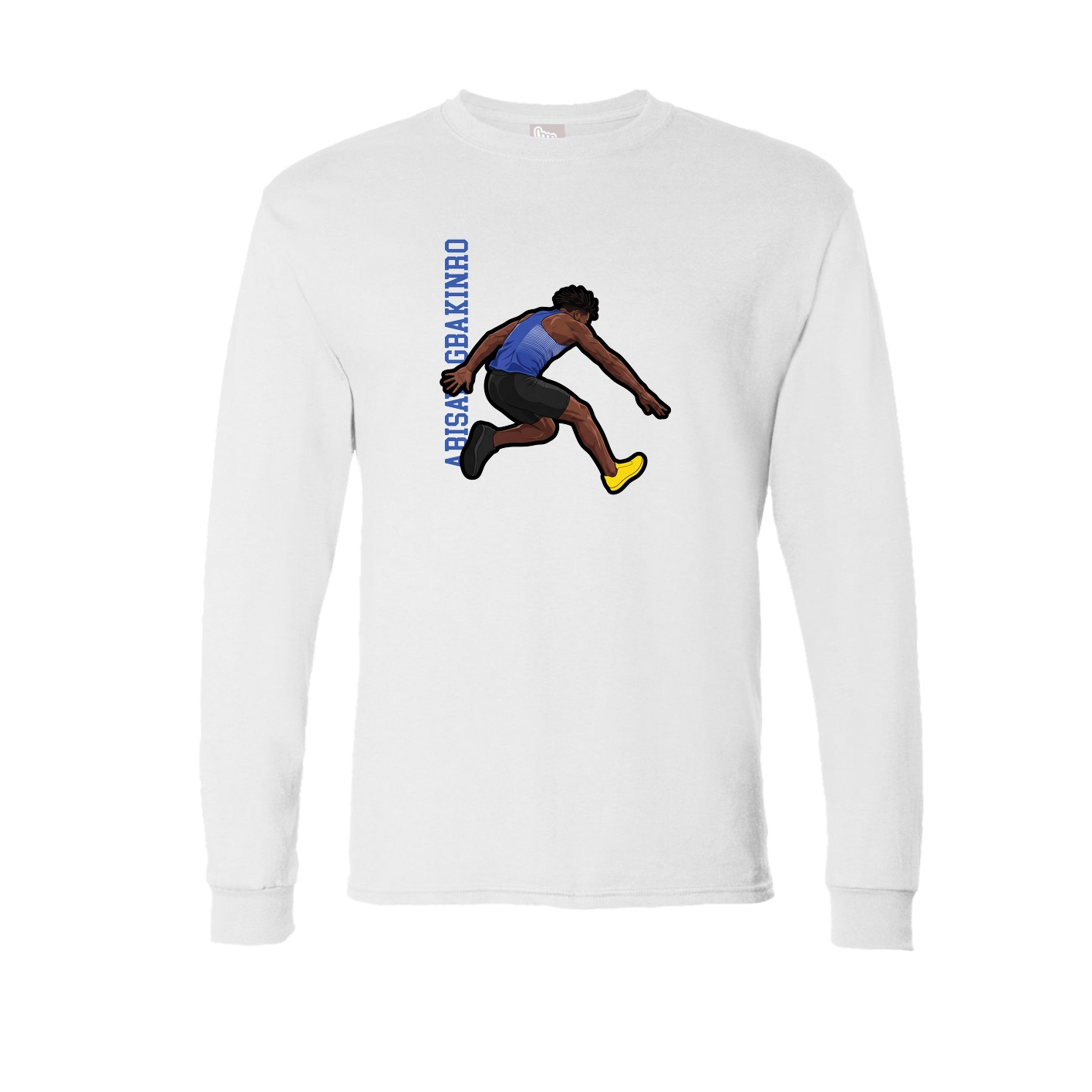 Long Sleeve Tee — Name Vertical in White