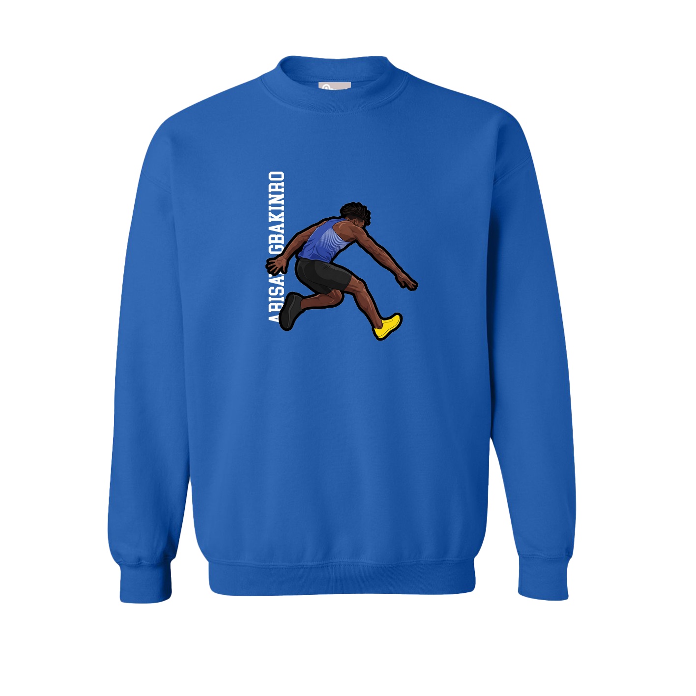 Fleece Crew — Name Vertical in Royal