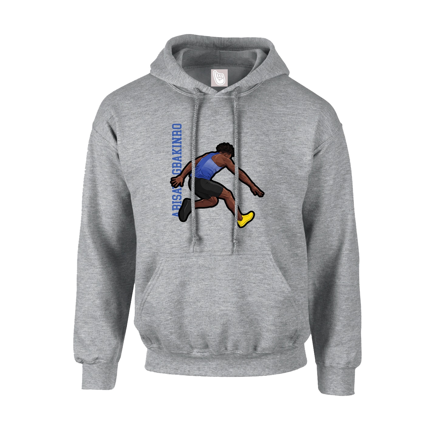 Youth Hoodie — Name Vertical in Grey