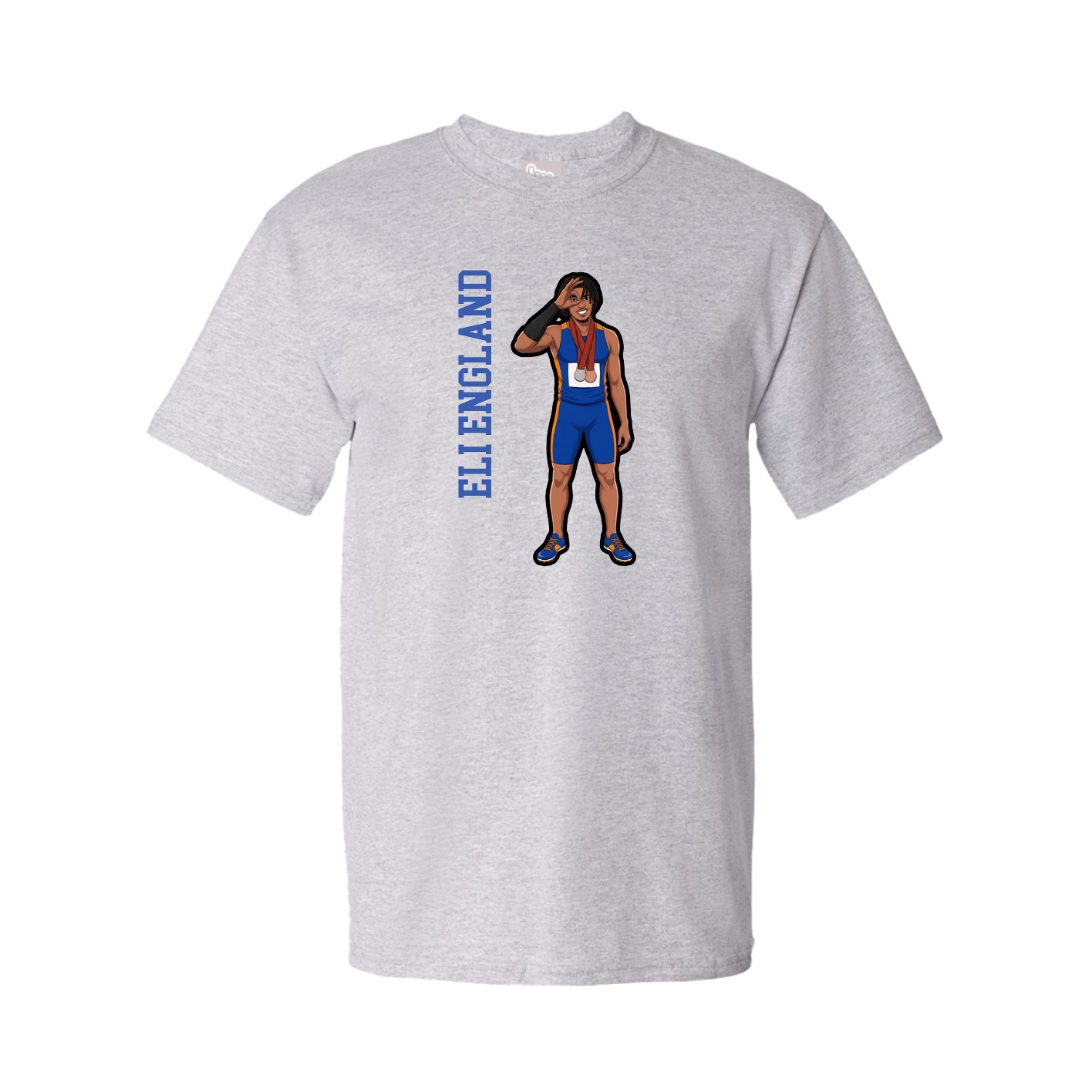 Tee — Name Vertical in Grey