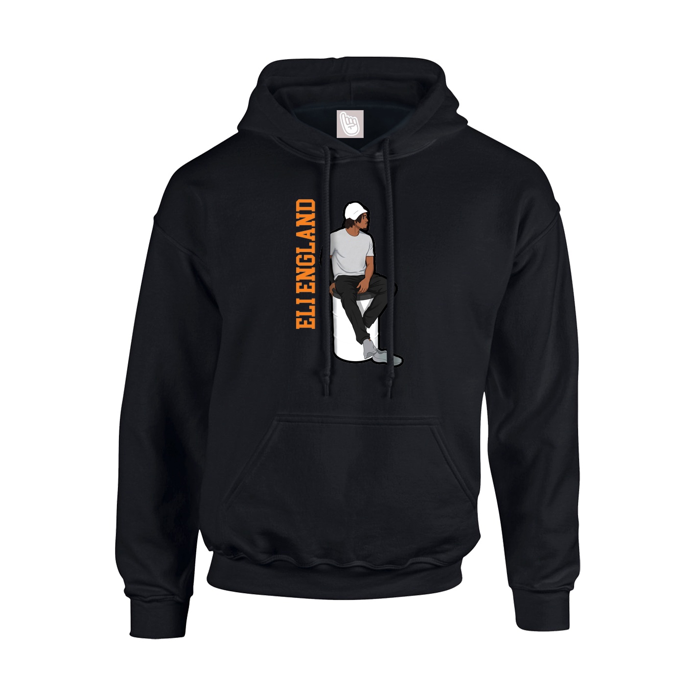 Youth Hoodie — Name Vertical in Black