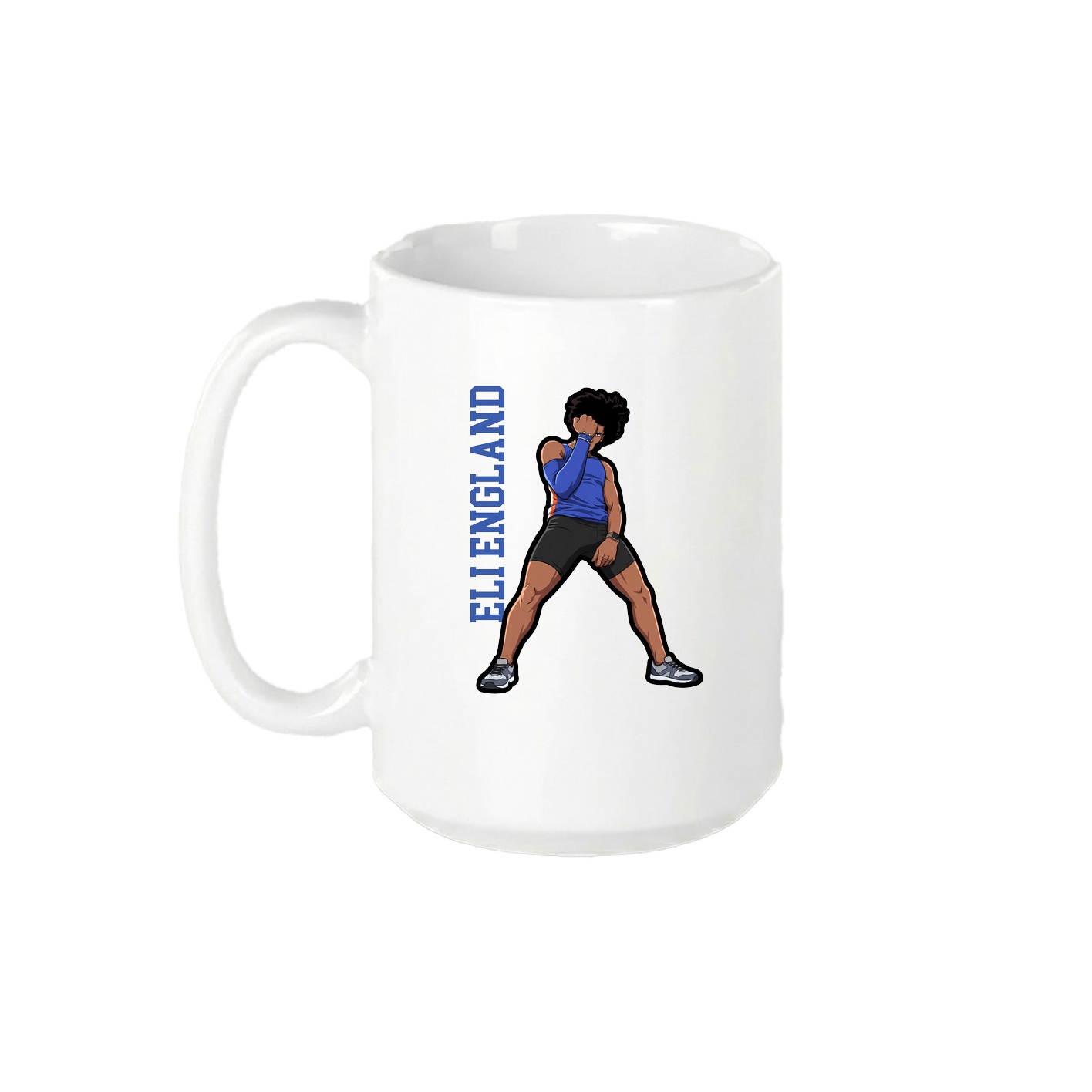 15oz Coffee Mug — Name Vertical in White