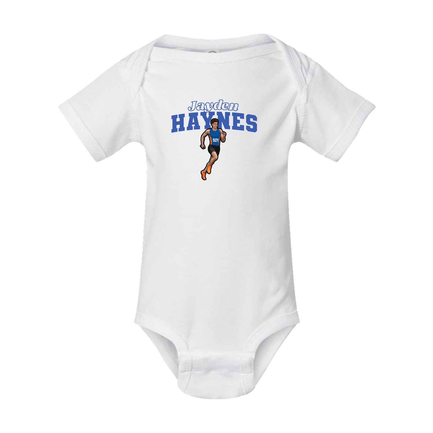 Baby Onesie — Name Arch in White