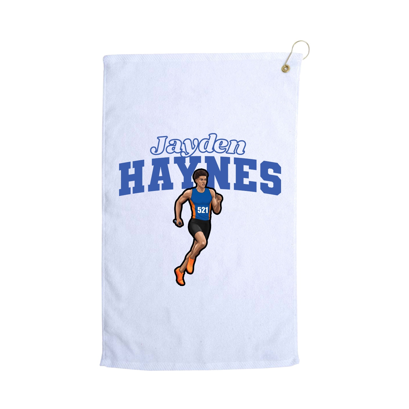 Golf Towel — Name Arch in White