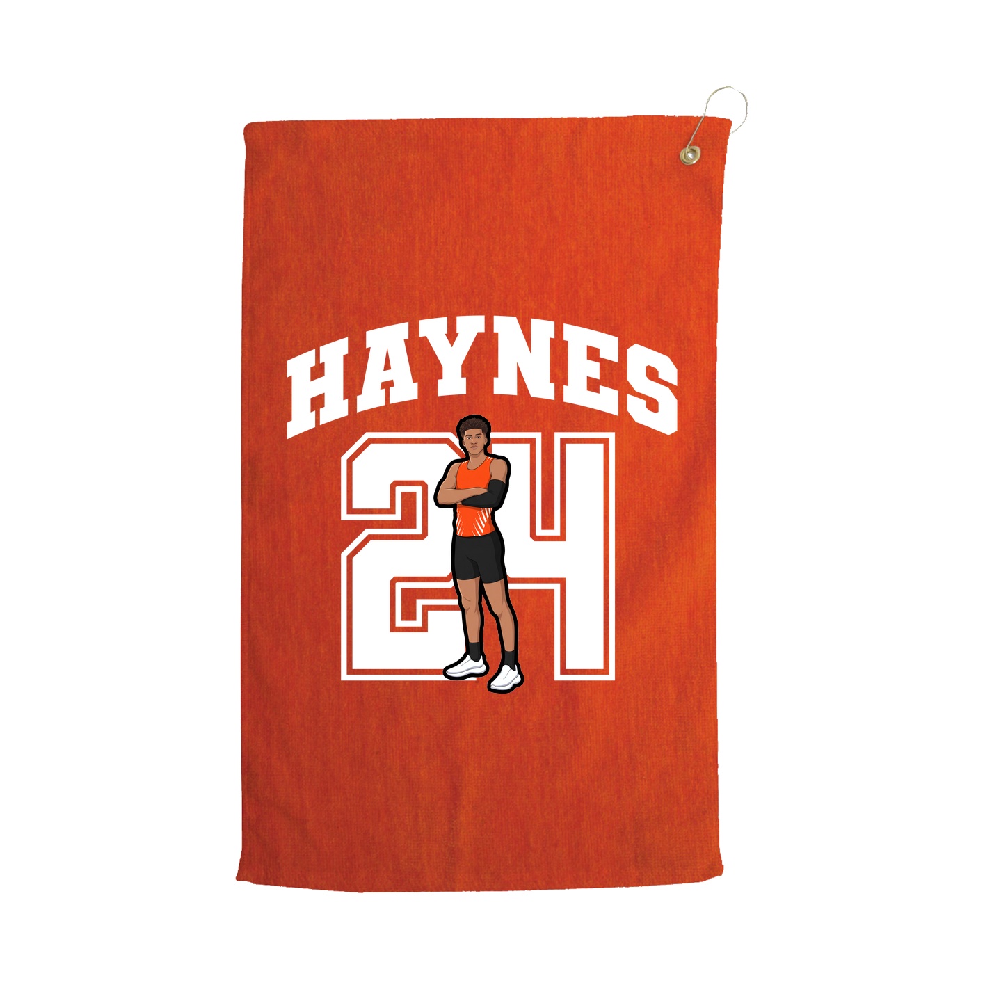Golf Towel — Number in Orange