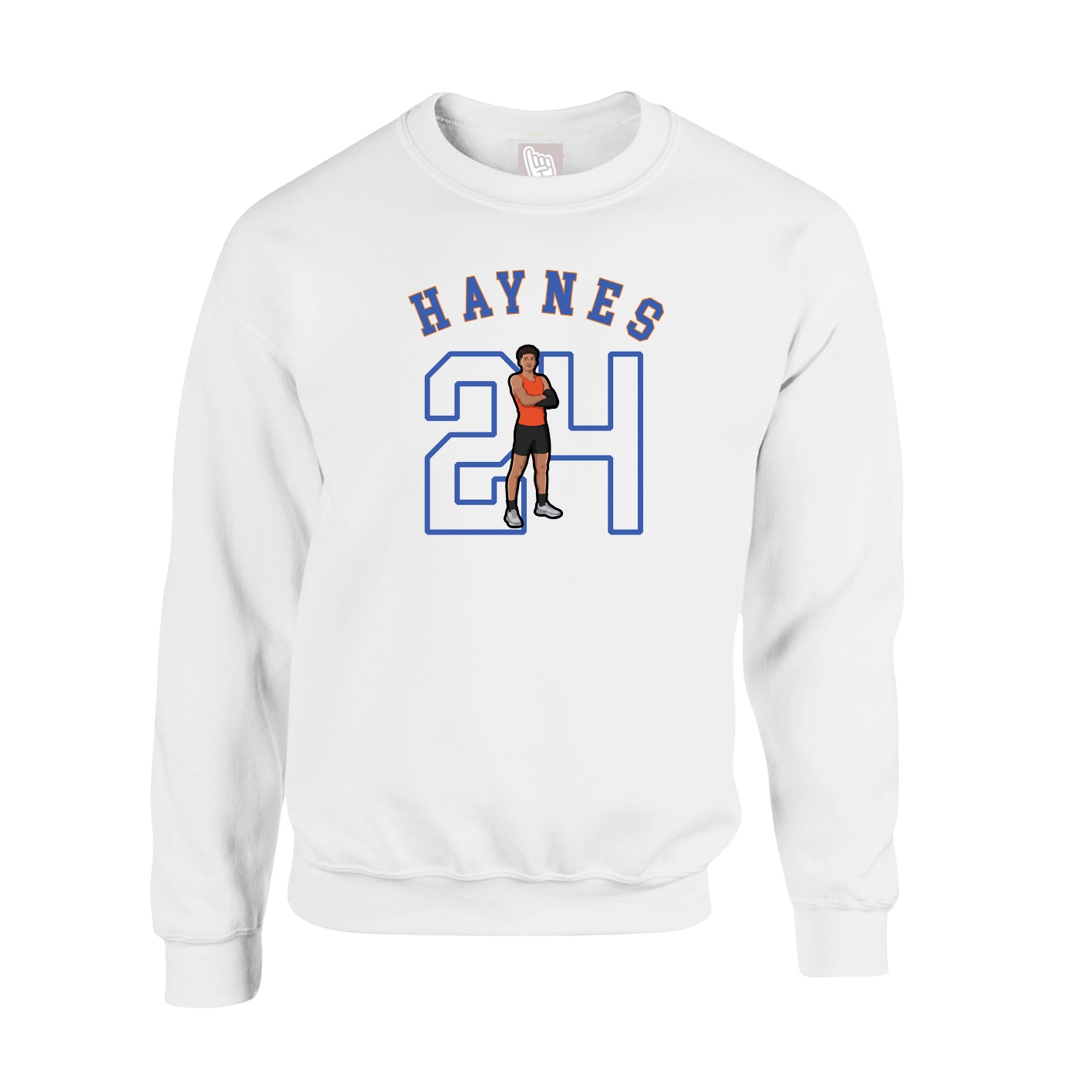 Fleece Crew — Shirsey Arch in White