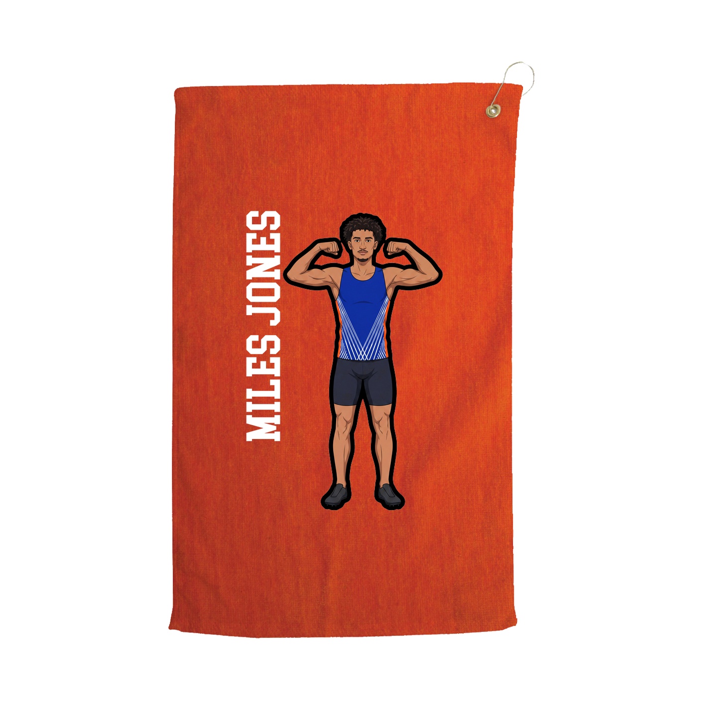 Golf Towel — Name Vertical in Orange