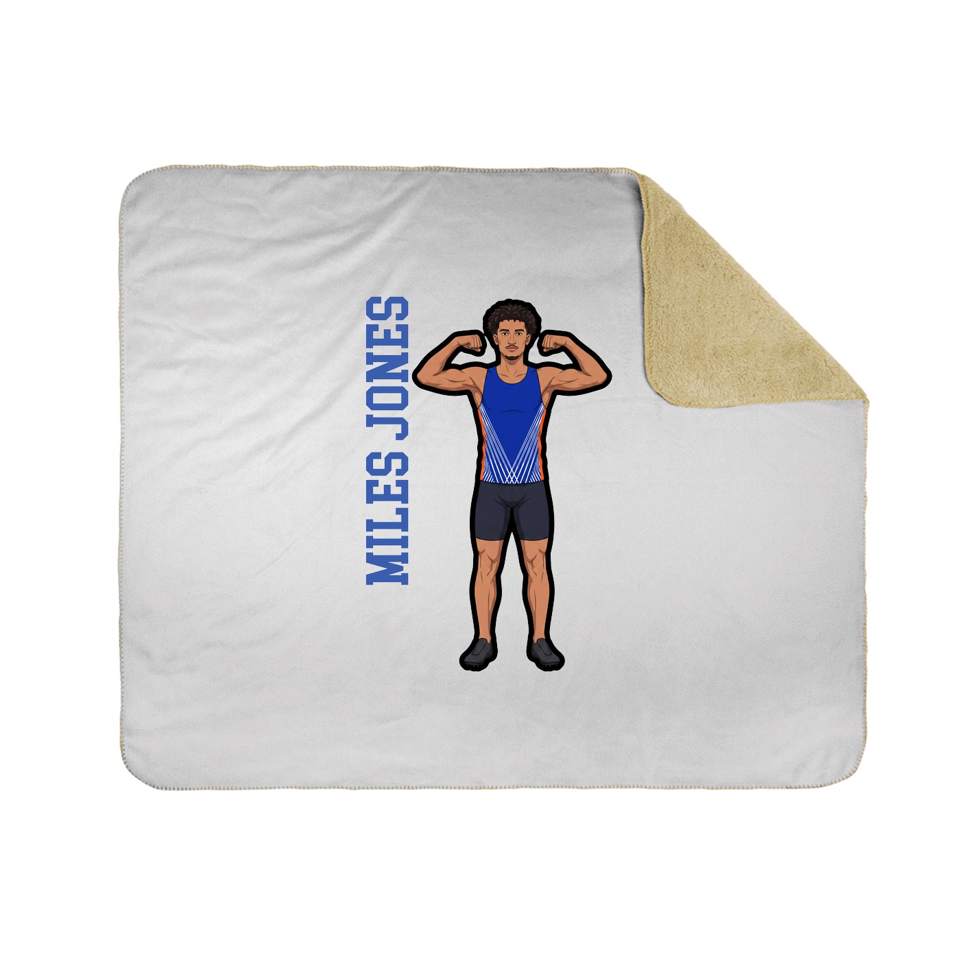 Throw Blanket — Name Vertical in White