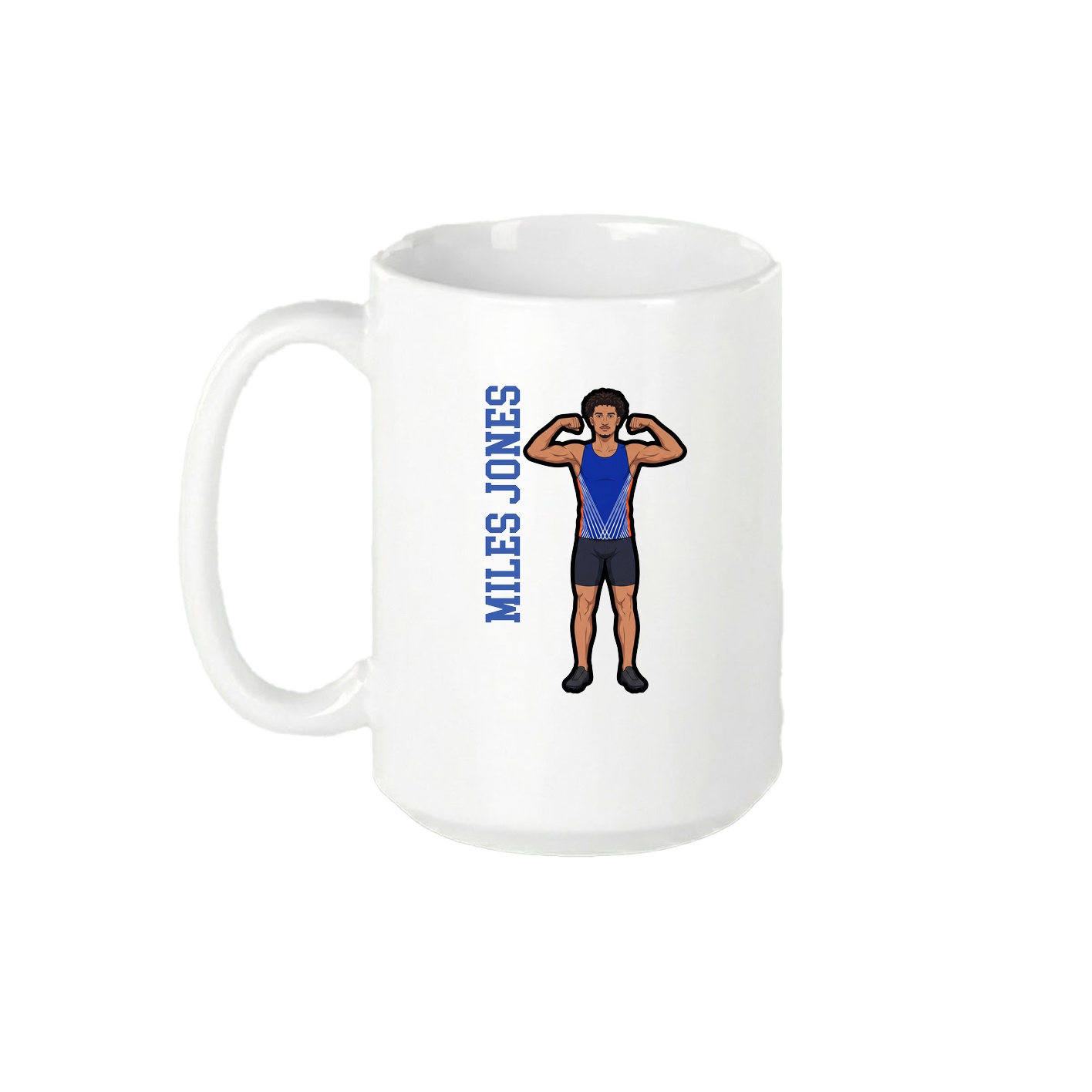 15oz Coffee Mug — Name Vertical in White
