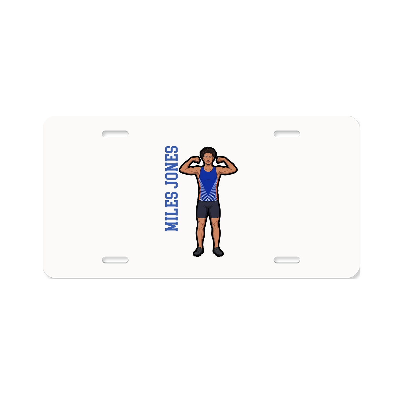 License Plate — Name Vertical in Classic