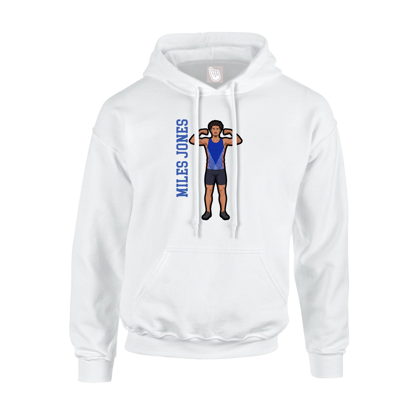 Youth Hoodie — Name Vertical in White
