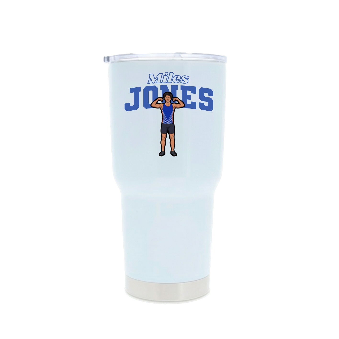 30oz Stainless Steel Tumbler — Name Arch in White