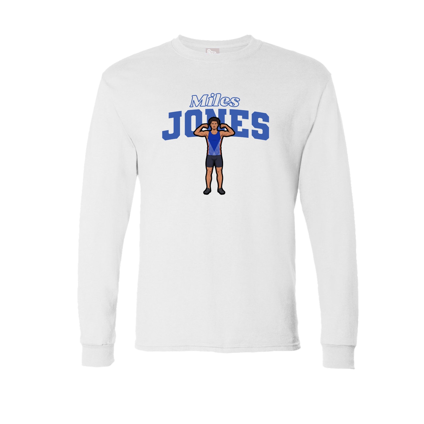 Long Sleeve Tee — Name Arch in White