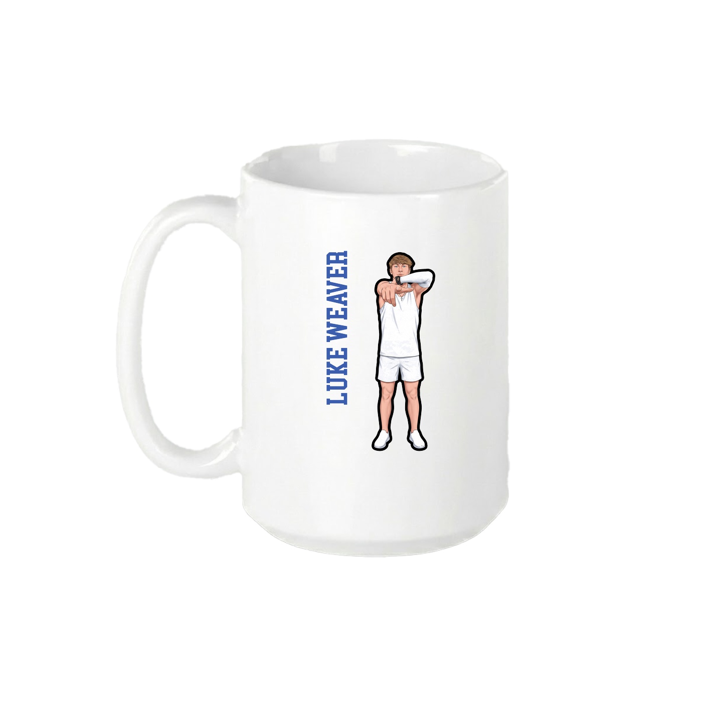 15oz Coffee Mug — Name Vertical in White