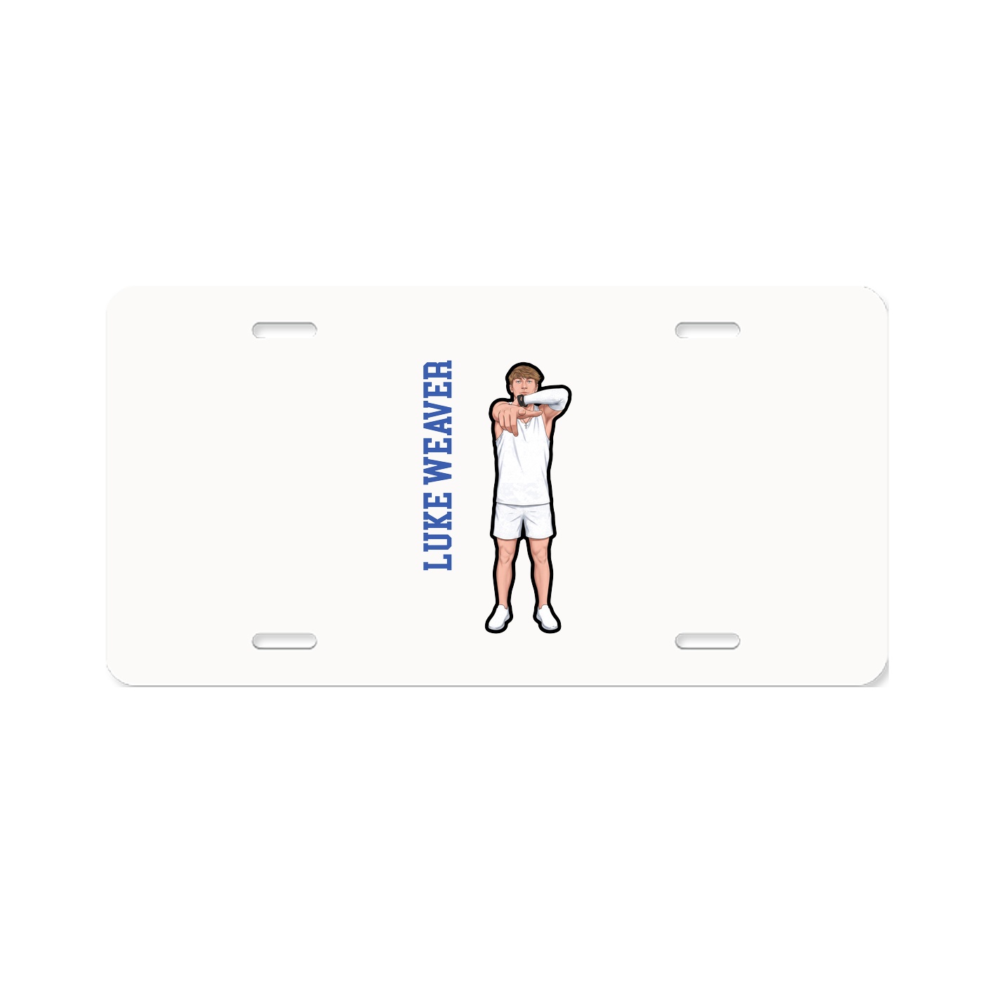 License Plate — Name Vertical in Classic