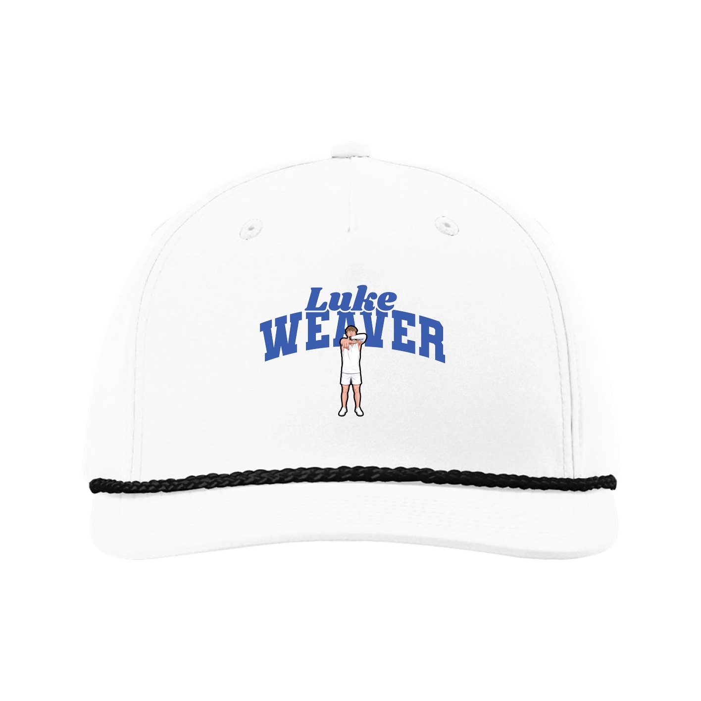 Five-Panel Classic Rope Cap — Signature Arch in White