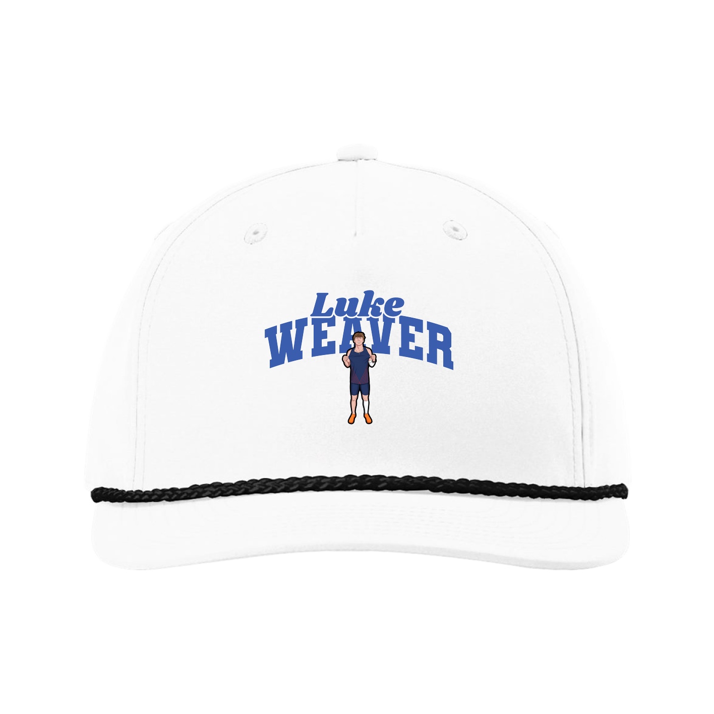 Five-Panel Classic Rope Cap — Signature Arch in White